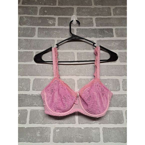 Felina Other - Felina Womens Floral‎ Lace Pink Sexy Lace Adjustable Strap Bra Size 34C